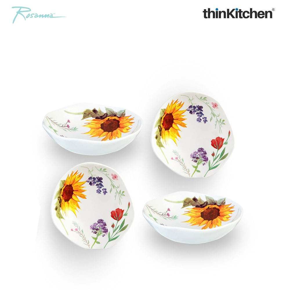 Rosanna 4 Piece Bloom Medium Floral Print Dipping Dish Set