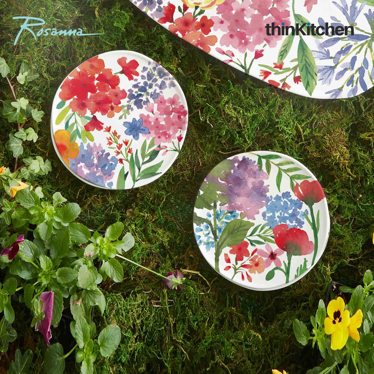 Rosanna Natures Table Floral Appetizer Plates Set Of 4