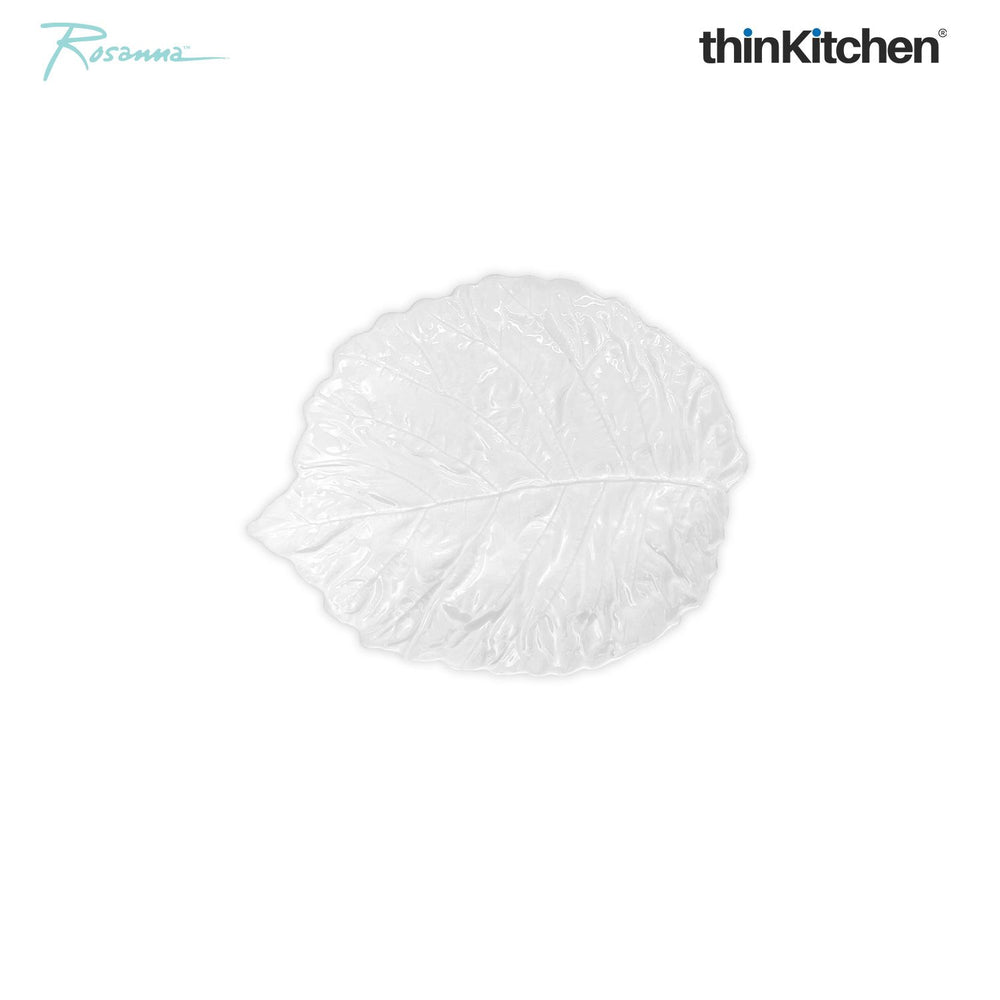 Rosanna Nature's Table 7" Premium White Leaf Tray for Serving, Snacks