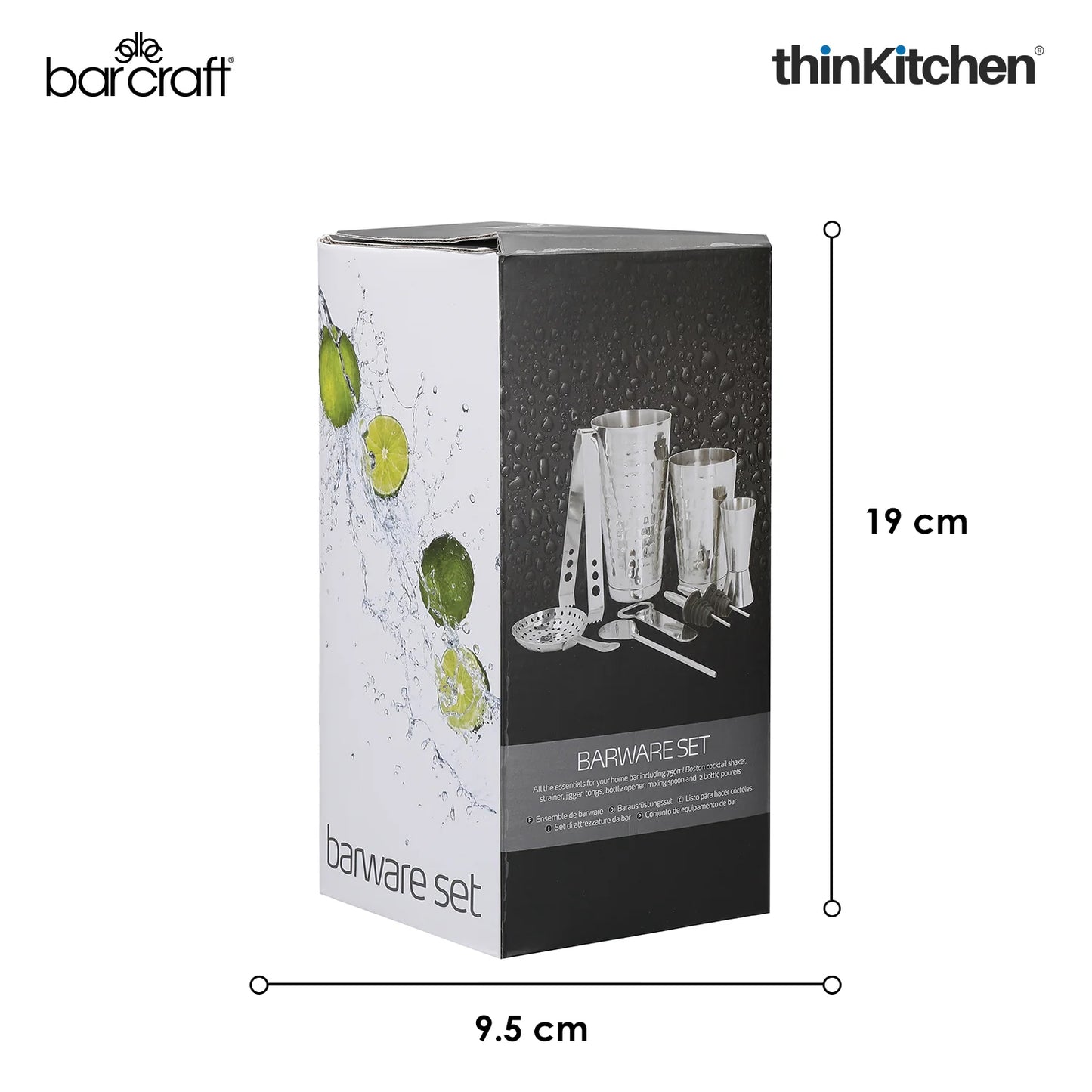 Barcraft Stainless Steel 8 Pc Boston Cocktail Set