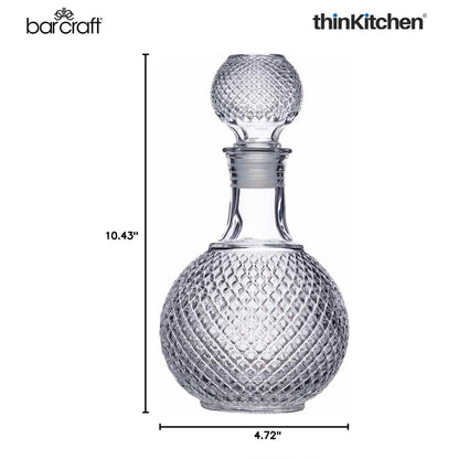 BarCraft Cut Glass Effect Decanter 1 Litre, Gift Tagged