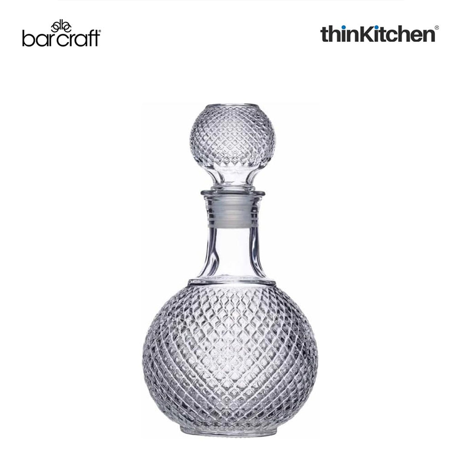 BarCraft Cut Glass Effect Decanter 1 Litre, Gift Tagged - 2