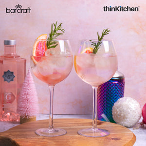 BarCraft Iridescent Gin Glasses, Set of 2, 600ml