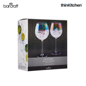 BarCraft Iridescent Gin Glasses, Set of 2, 600ml
