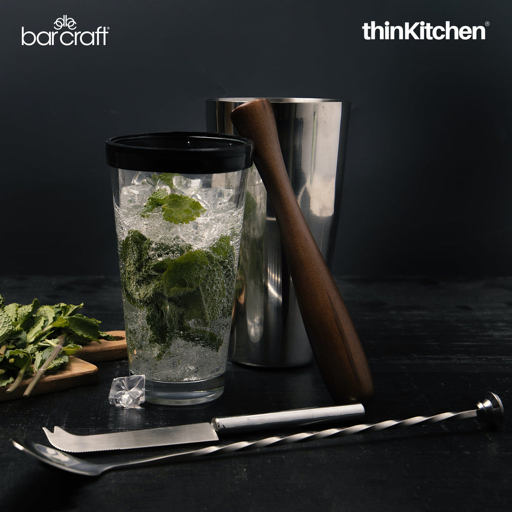 BarCraft 5-Piece Premium Mojito Cocktail Making Set with Glass Tumbler, Cocktail Shaker, Muddler & Bar Tools