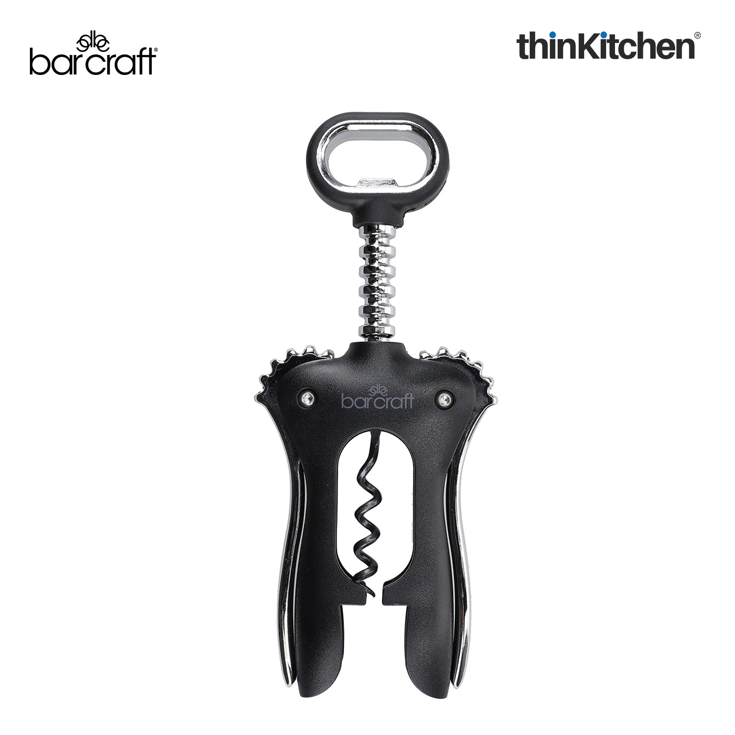 BarCraft Premium Winged Corkscrew, Heavy-Duty Zinc Alloy Wine Bottle Opener with Non-Stick Spiral - 2