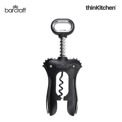 BarCraft Premium Winged Corkscrew, Heavy-Duty Zinc Alloy Wine Bottle Opener with Non-Stick Spiral