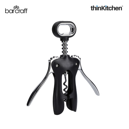 BarCraft Premium Winged Corkscrew, Heavy-Duty Zinc Alloy Wine Bottle Opener with Non-Stick Spiral