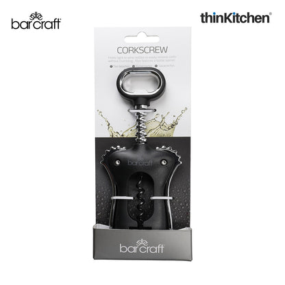 BarCraft Premium Winged Corkscrew, Heavy-Duty Zinc Alloy Wine Bottle Opener with Non-Stick Spiral