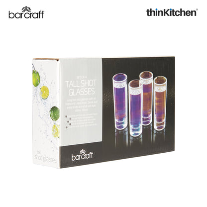 Barcraft Iridescent Tall Shot Glasses Set Of 4 60ml