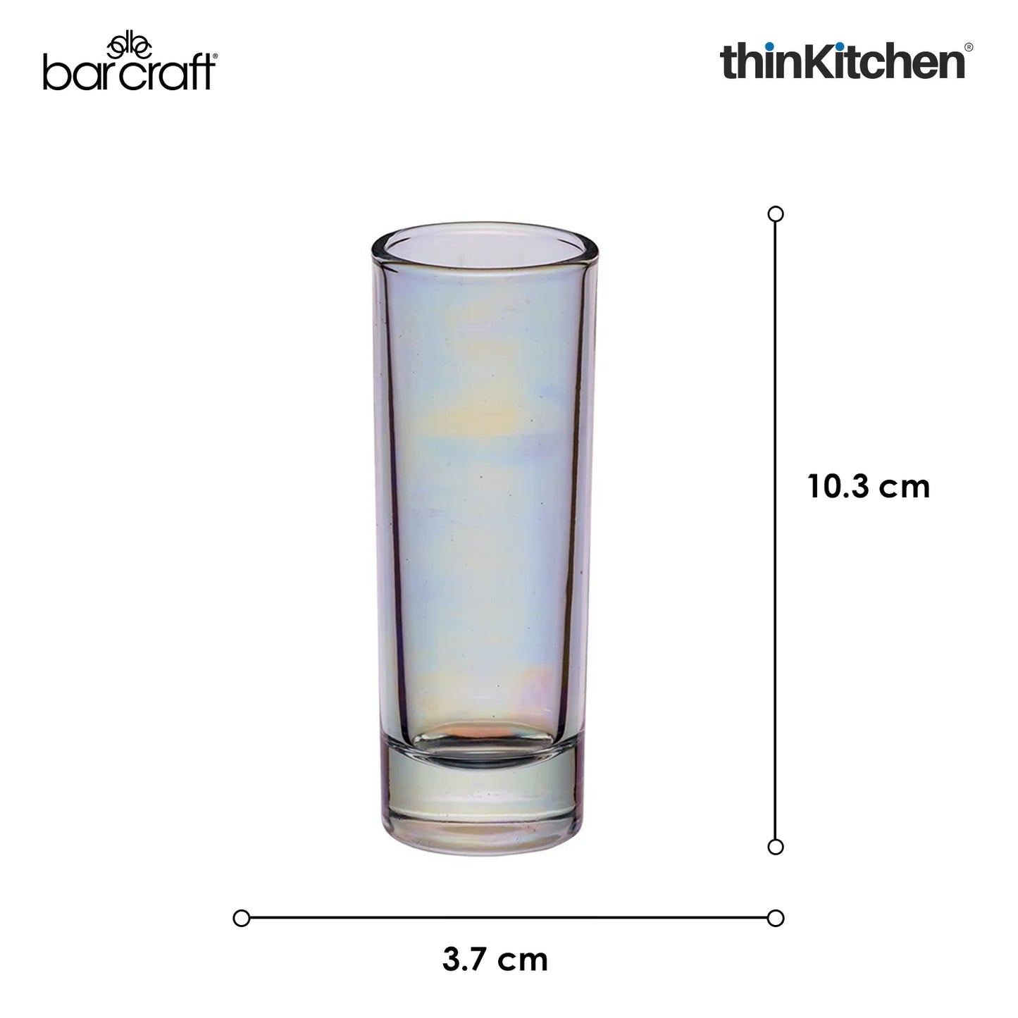 Barcraft Iridescent Tall Shot Glasses Set Of 4 60ml