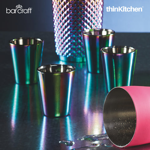 Barcraft Metallic Finish Shot Glasses Set Of 4 50ml