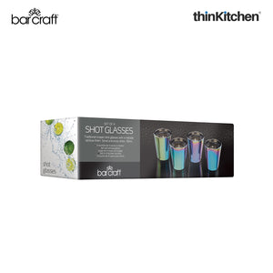 BarCraft Metallic Finish Shot Glasses, Set of 4, 50ml