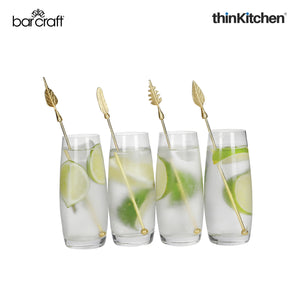 BarCraft Antique Gold Finish 4-pc Cocktail Stirrers