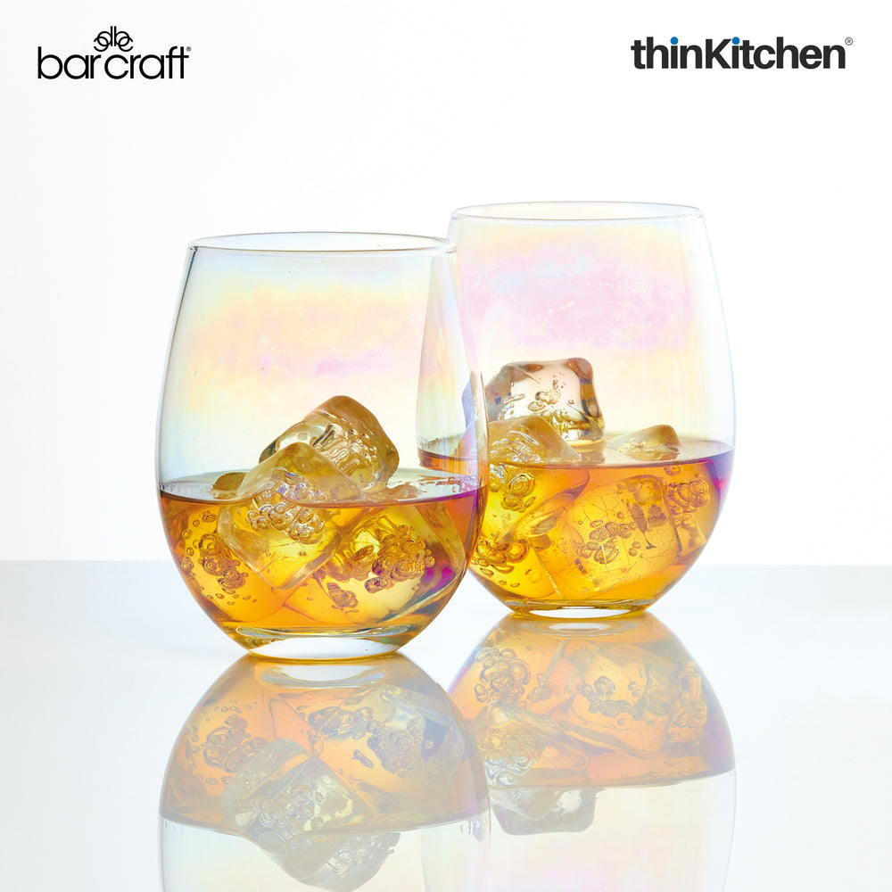 Iridescent Glass Tumblers Set Of 2 600ml