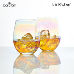 Iridescent Glass Tumblers Set Of 2 600ml