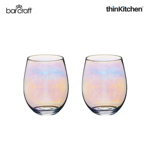 BarCraft Iridescent Glass Tumblers, Set of 2, 600ml