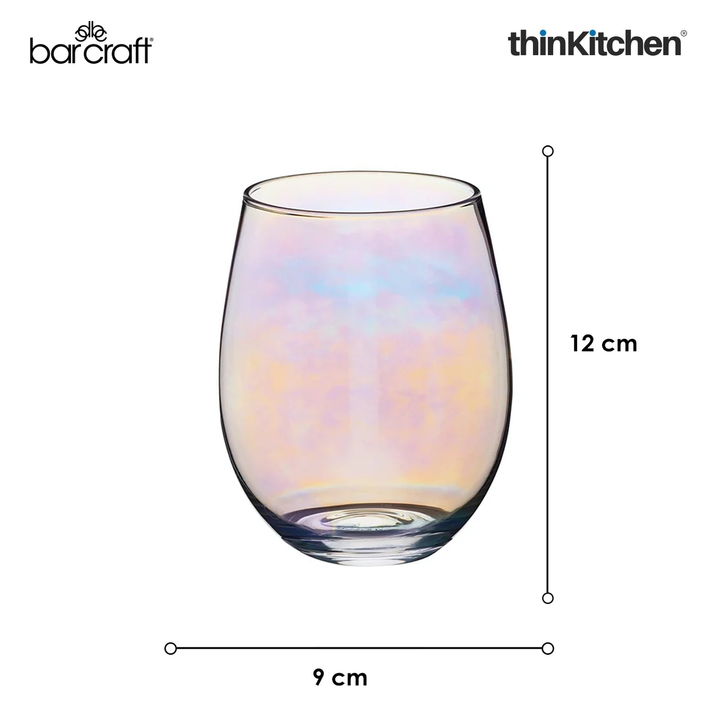 Barcraft Iridescent Glass Tumblers Set Of 2 600ml