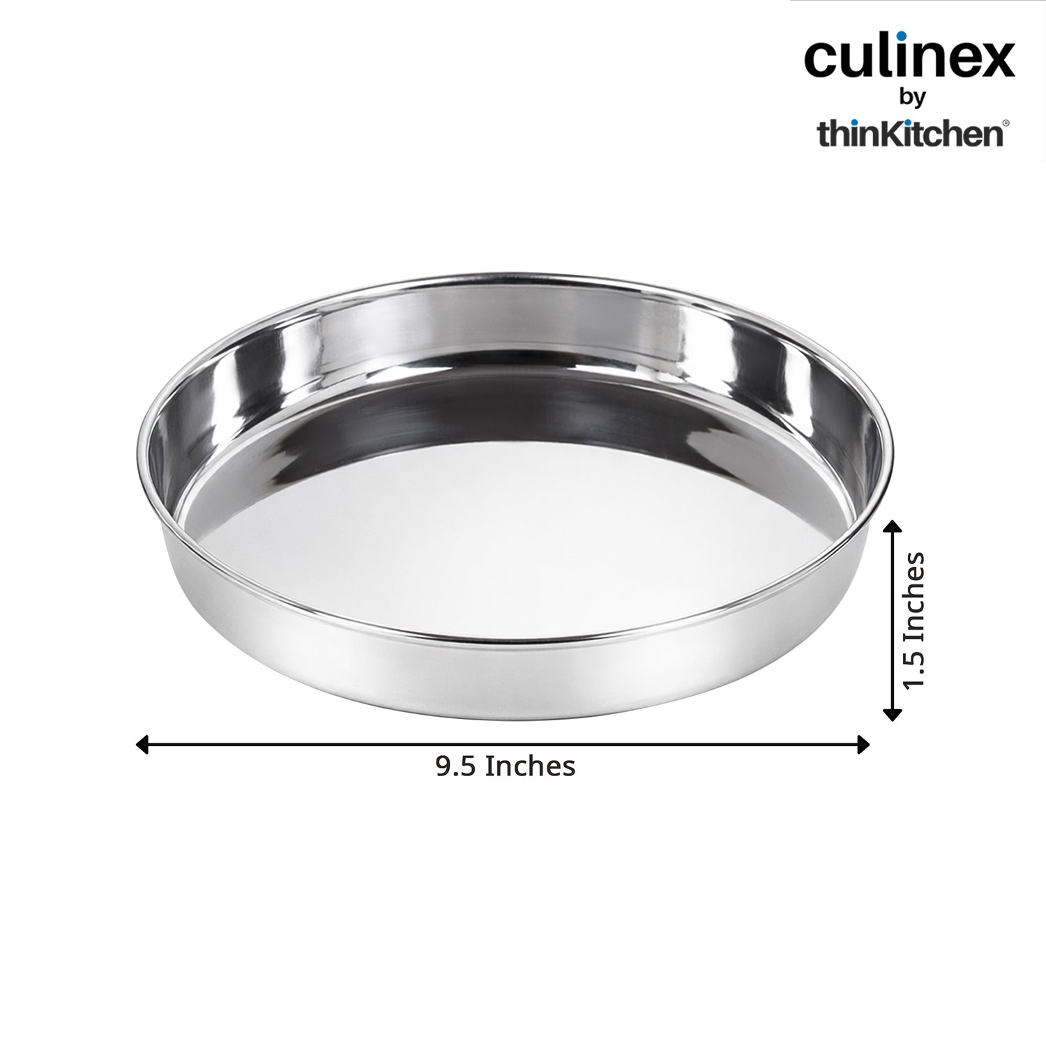 Premium 9.4" Stainless Steel Round Cake Pan, Baking Dish, Cake Mould| Baking Tools By thinKitchen - 2