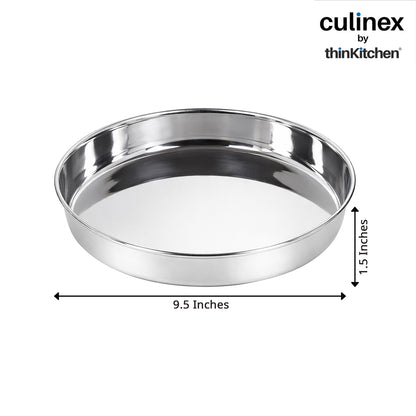 Premium 9.4" Stainless Steel Round Cake Pan, Baking Dish, Cake Mould| Baking Tools By thinKitchen