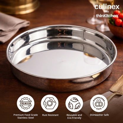 Premium 9.4" Stainless Steel Round Cake Pan, Baking Dish, Cake Mould| Baking Tools By thinKitchen