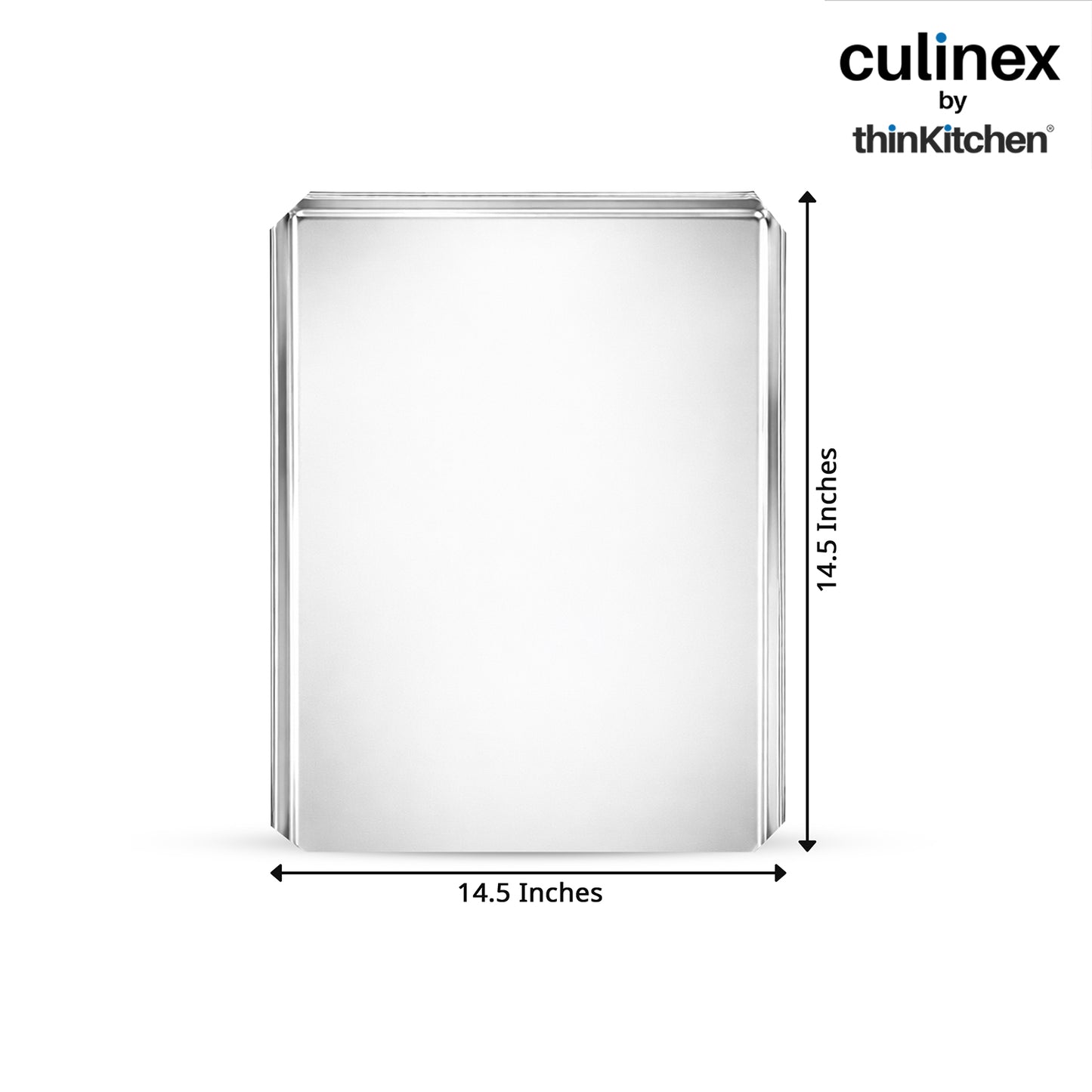 Culinex Stainless Steel Rectangle Premium Cookie Sheet Tray for Baking, 14.5 inches | Rustproof Bakeware, Baking Tools By thinKitchen