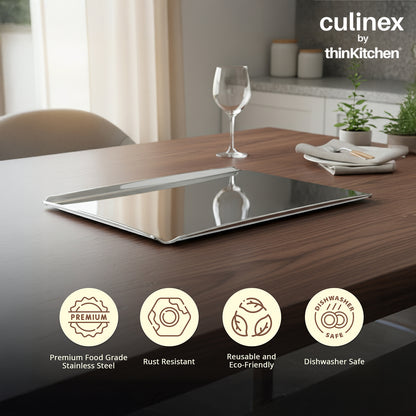 Culinex Stainless Steel Rectangle Premium Cookie Sheet Tray for Baking, 14.5 inches | Rustproof Bakeware, Baking Tools By thinKitchen