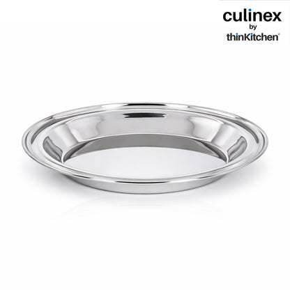 Culinex by thinKitchen 11" Stainless Steel Round Conical Pie Pan| Silver, Rust Resistant | Ideal for Ideal for Baking, Cakes, Pies, Tarts, Quiches, Baking Essentials |By thinKitchen