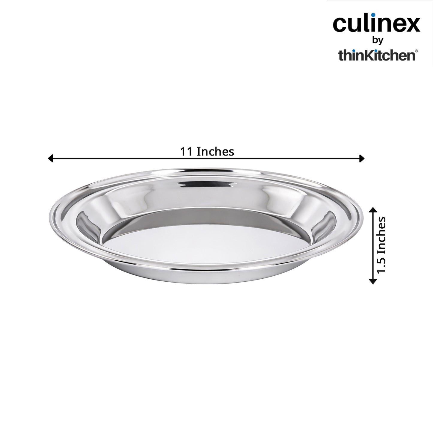 Culinex by thinKitchen 11" Stainless Steel Round Conical Pie Pan| Silver, Rust Resistant | Ideal for Ideal for Baking, Cakes, Pies, Tarts, Quiches, Baking Essentials |By thinKitchen