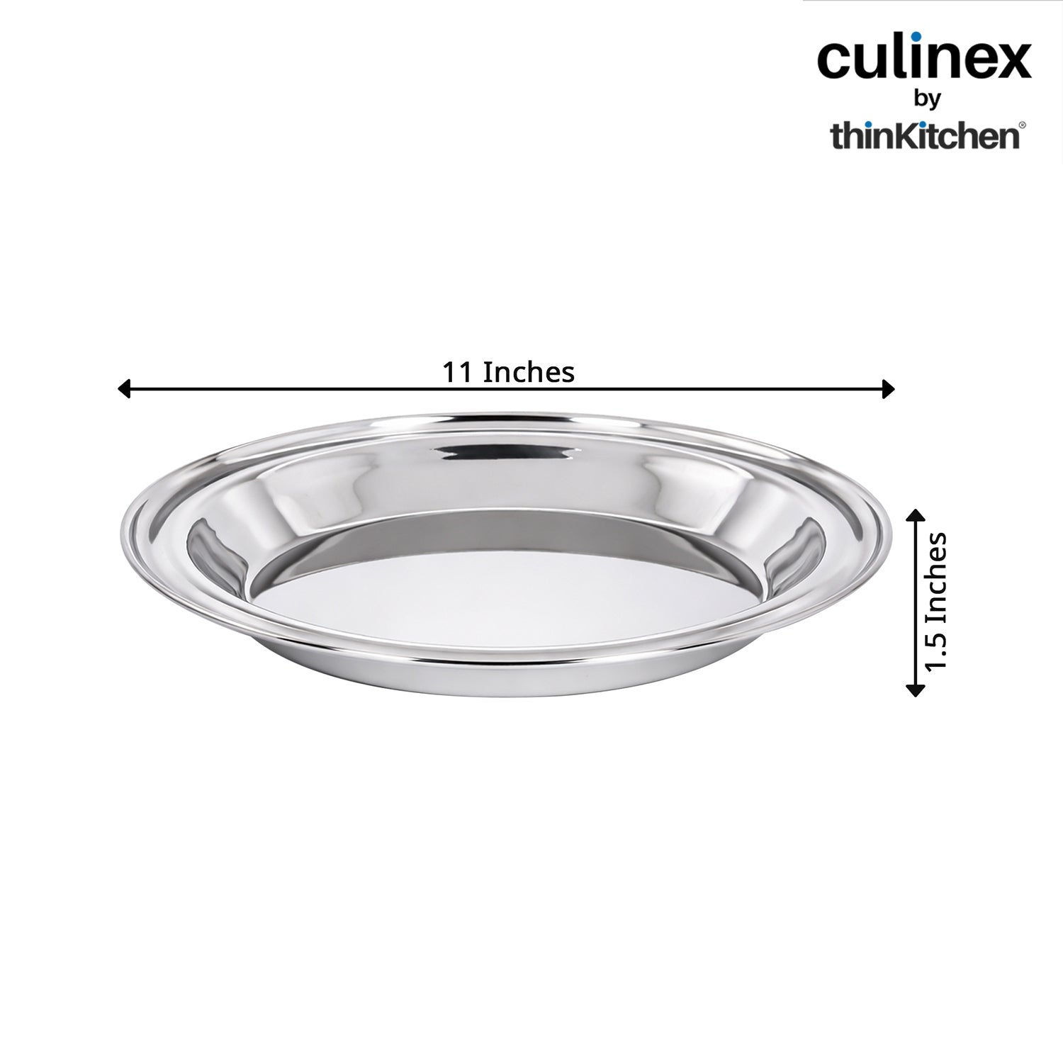 Culinex by thinKitchen 11" Stainless Steel Round Conical Pie Pan| Silver, Rust Resistant | Ideal for Ideal for Baking, Cakes, Pies, Tarts, Quiches, Baking Essentials |By thinKitchen - 2