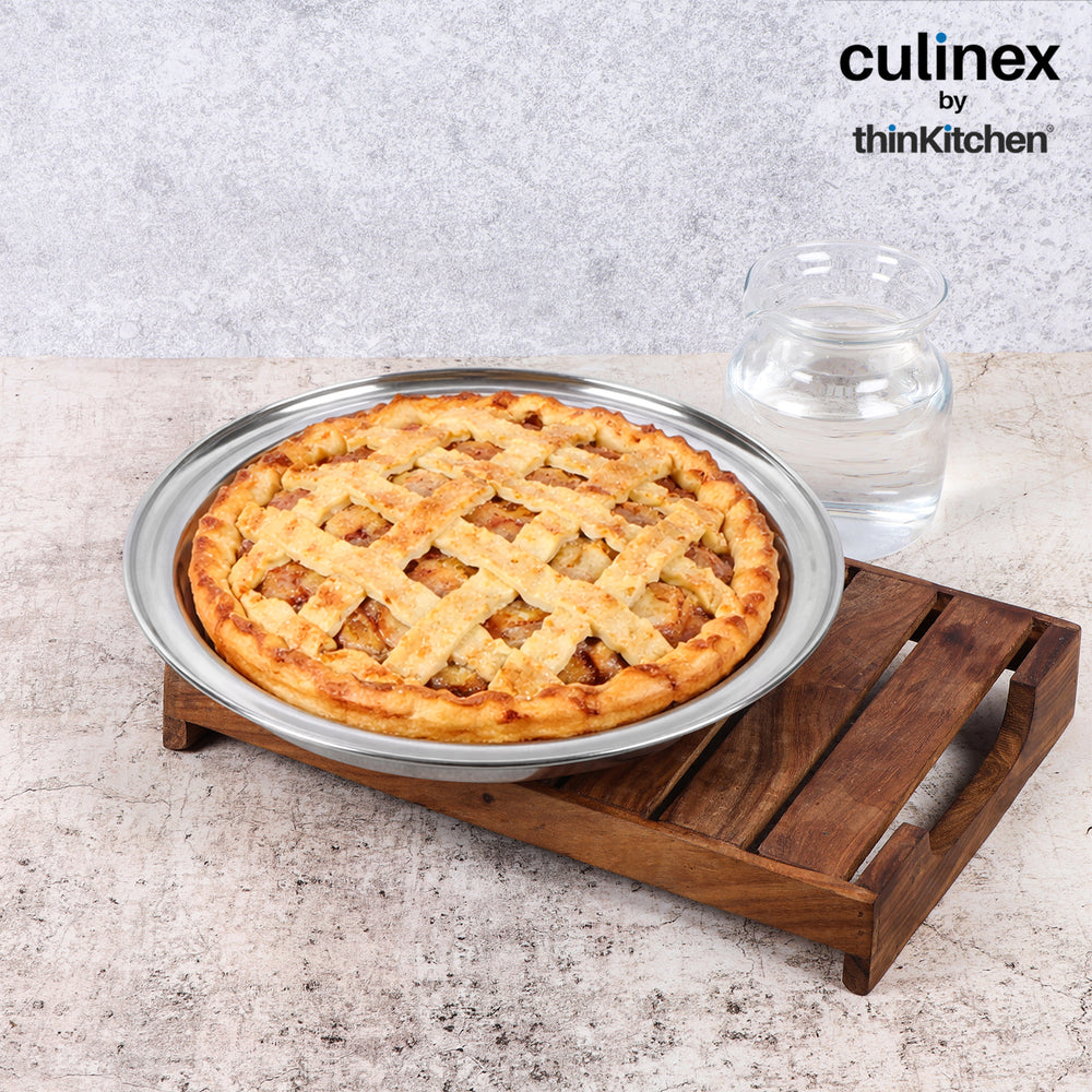 Culinex 11" Stainless Steel Round Premium Conical Pie Pan | Ideal for Ideal for Baking, Cakes, Pies, Tarts, Quiches, Baking Essentials