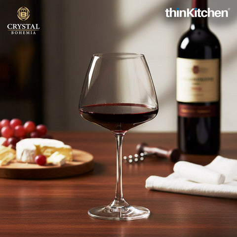 Crystal Bohemia CORVUS White Wine Glasses | 350 ml | Set of 6 | Luxury Czech Crystal Glassware | Premium International Design | Made in Czech Republic | Elegant Wine Tasting Glasses