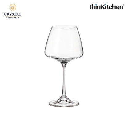 Crystal Bohemia CORVUS White Wine Glasses | 350 ml | Set of 6 | Luxury Czech Crystal Glassware | Premium International Design | Made in Czech Republic | Elegant Wine Tasting Glasses