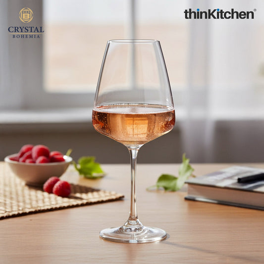 Crystal Bohemia 6 x 450ml Premoum Red Wine Glasses Set for Wine, Drinks, Cocktails, Mocktails