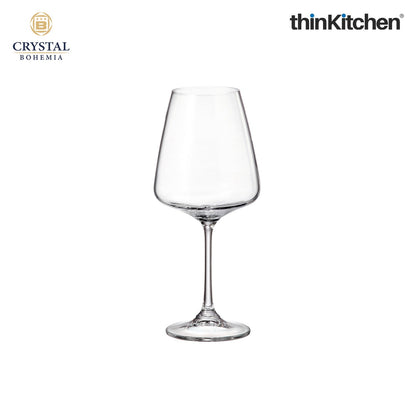 Crystal Bohemia Premium Red Wine Glasses – CORVUS – Set of 6, 450 ml | International Crystal Stemware | Luxury Czech Crystalware | Made in Czech Republic
