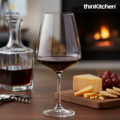 Crystal Bohemia CORVUS Red Wine Glass | 750 ml | Set of 6 | Luxury Czech Crystal Glassware | Premium International Stemware for Wine Connoisseurs | Made in Czech Republic