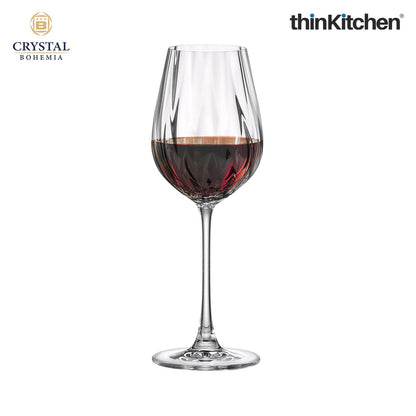 Crystal Bohemia Premium White Wine Glass – CORA – 400 ml, Set of 6 | International Crystalware | Elegant Stemware | Made in Czech Republic