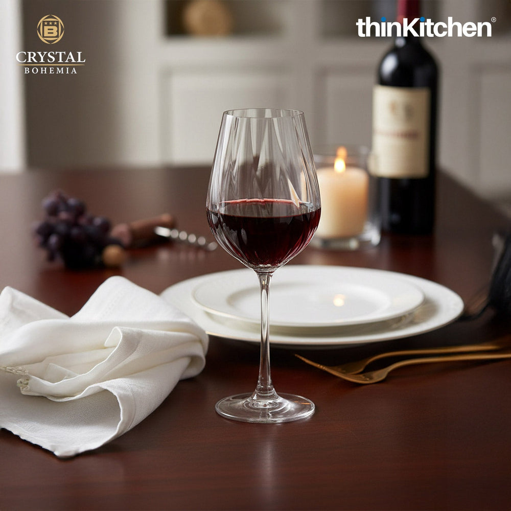Crystal Bohemia 6 x 500ml Premium Red Wine Glasses Set for Wine, Drinks, Cocktails, Mocktails | CORA Series
