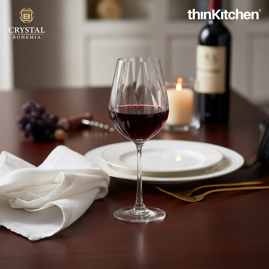 Crystal Bohemia 6 x 500ml Premium Red Wine Glasses Set for Wine, Drinks, Cocktails, Mocktails | CORA Series