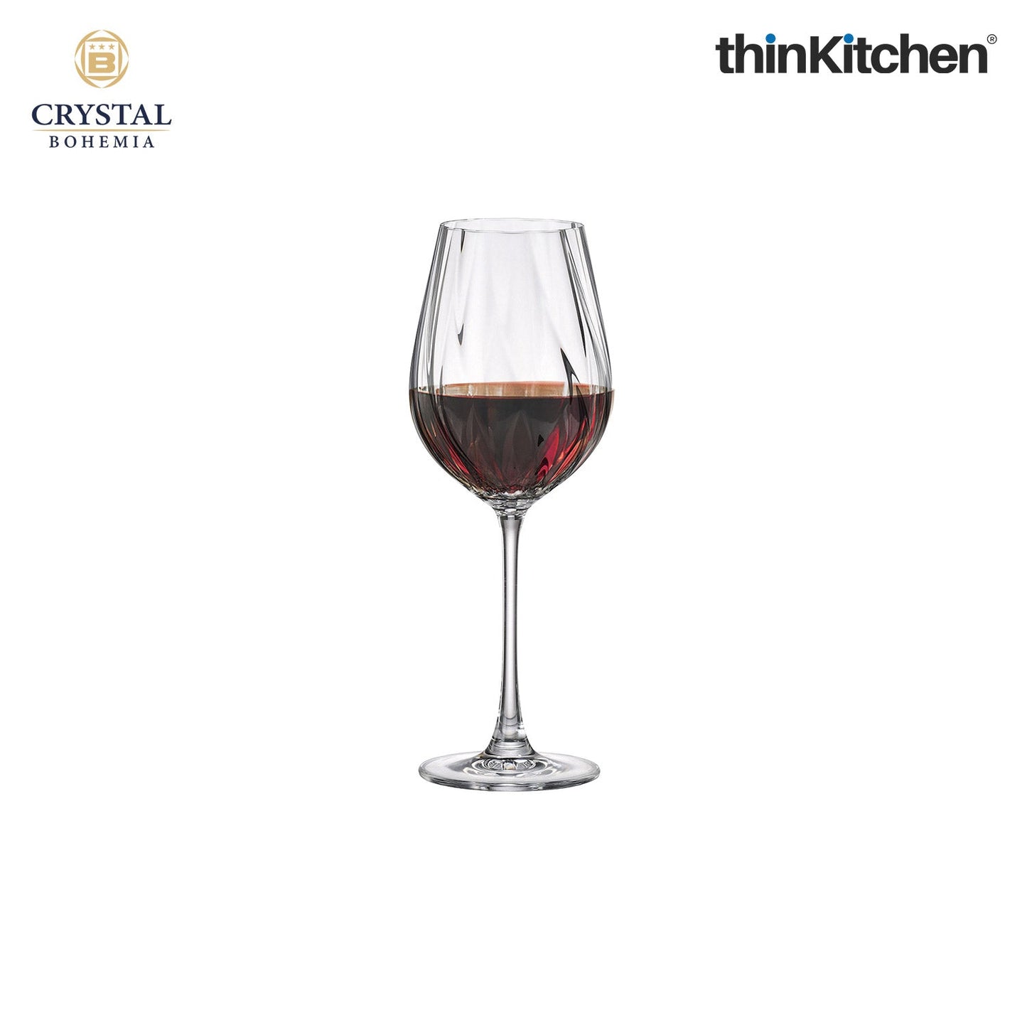 Crystal Bohemia Premium Red Wine Glass – CORA – 500 ml, Set of 6 | International Crystalware | Elegant Wine Glass Set | Made in Czech Republic