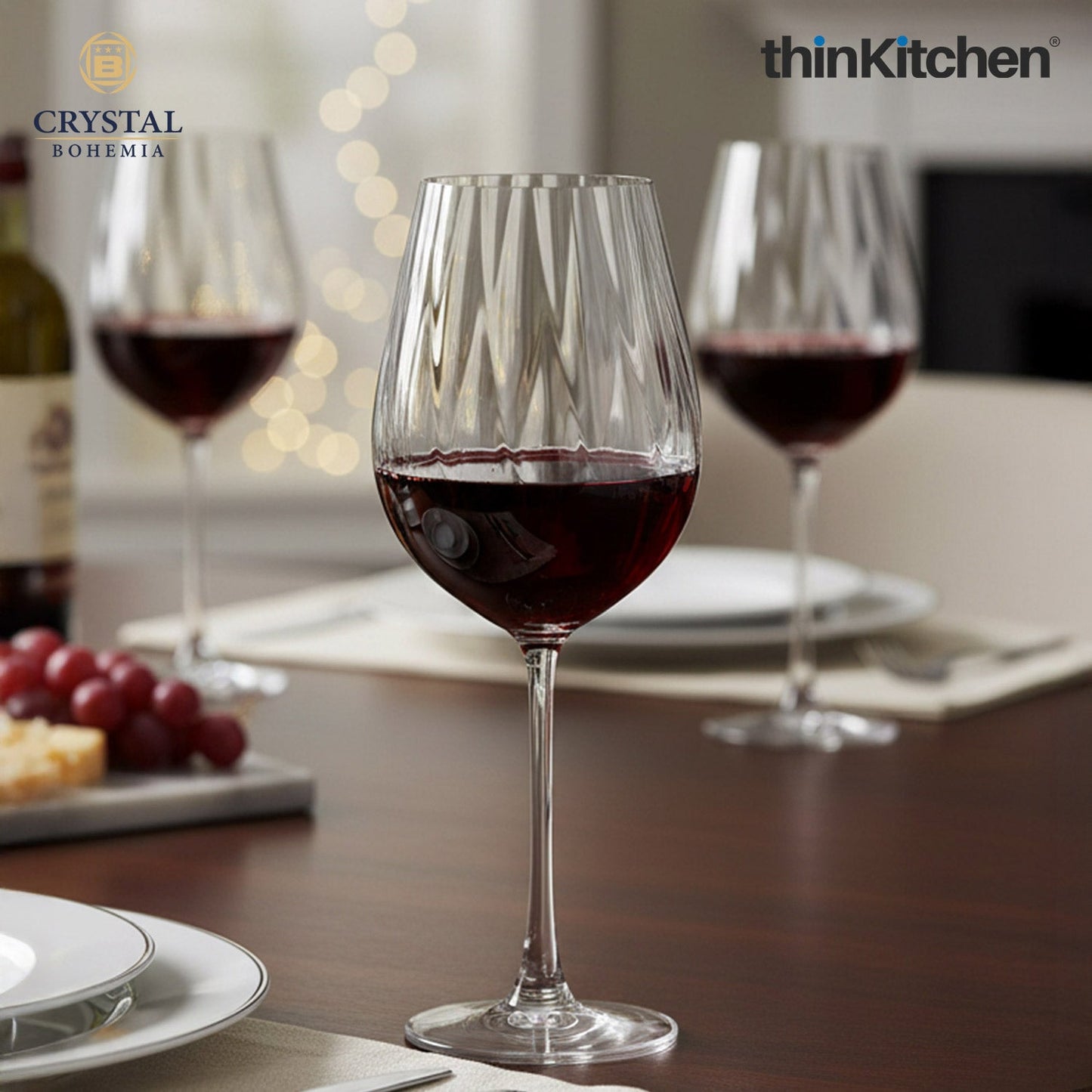 Crystal Bohemia Premium Red Wine Glass – CORA – 650 ml | International Crystal Stemware | Elegant Red Wine Glass | Made in Czech Republic