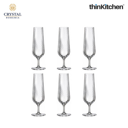 Premium 200ml x 6 Champagne Flute Glasses Set for Wine, Drinks, Cocktails, Mocktails