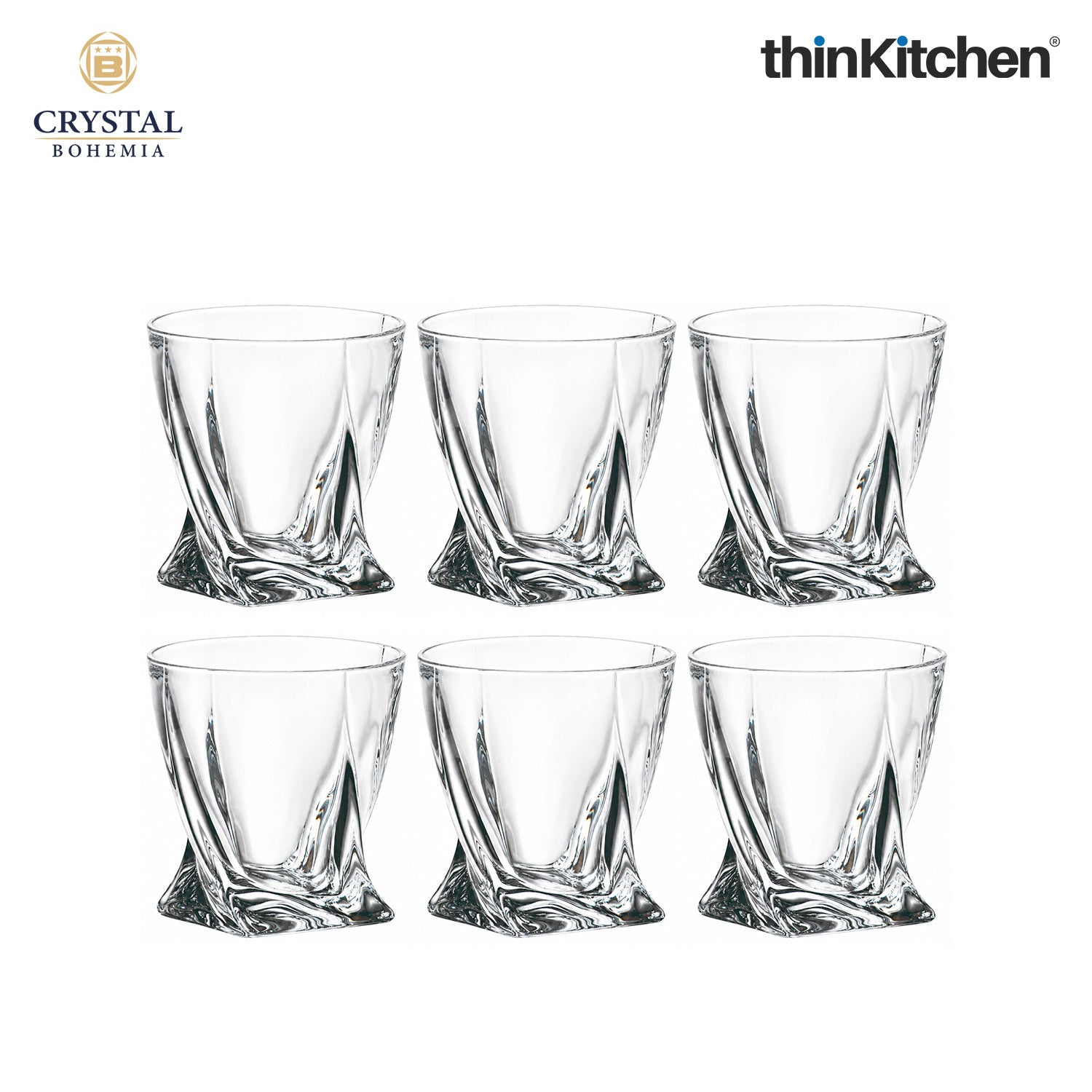 Premium 340ml  Quadro  Whisky Glass Set of 6 – Double Old Fashioned (DOF), Luxury  Whisky, Scotch & Bourbon Crystalware Glasses - 2