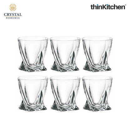 Premium 340ml  Quadro  Whisky Glass Set of 6 – Double Old Fashioned (DOF), Luxury  Whisky, Scotch & Bourbon Crystalware Glasses
