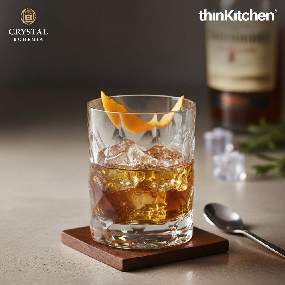 Crystal Bohemia 6 x 320 ml Premium Crystal  Double Old Fashioned Whisky Glasses Set for Whisky, Scotch, Bourbon | TINY Series
