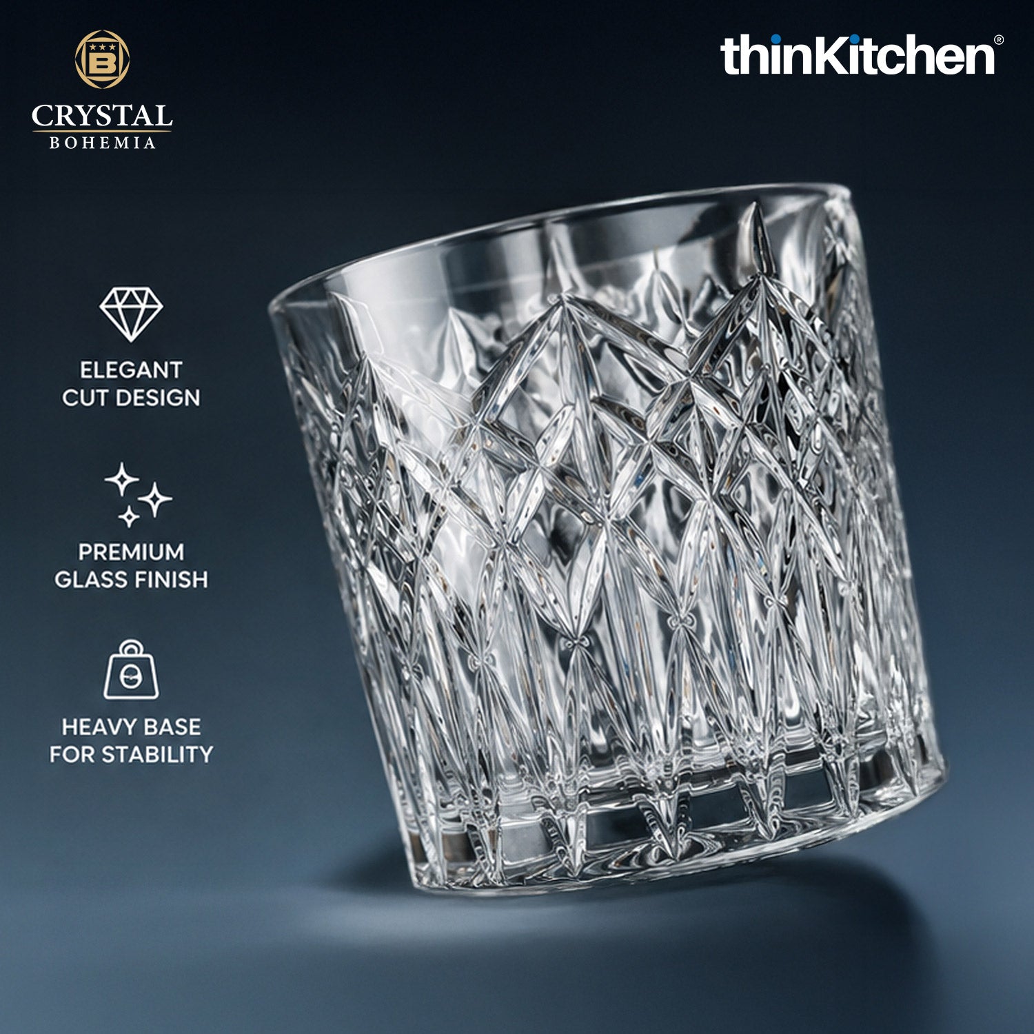 Premium 300ml  Lenas Whisky Glass Set of 6 – Double Old Fashioned (DOF), Luxury  Whisky, Scotch & Bourbon Crystalware Glasses - 4