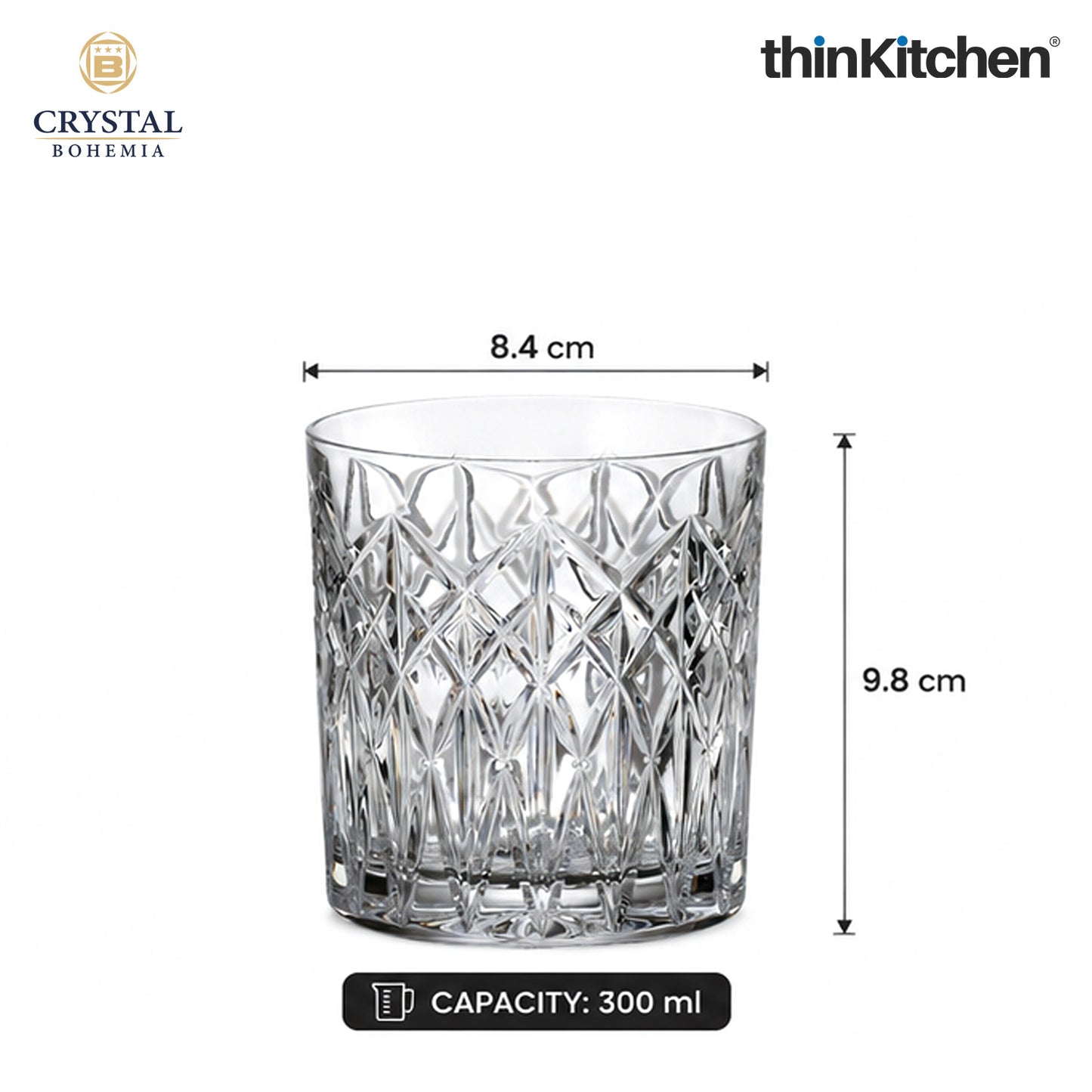 Premium 300ml  Lenas Whisky Glass Set of 6 – Double Old Fashioned (DOF), Luxury  Whisky, Scotch & Bourbon Crystalware Glasses