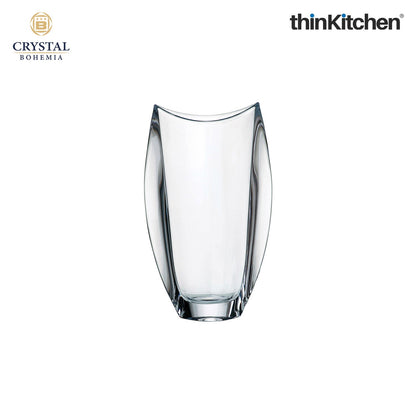Crystal Bohemia Orbit “B” Vase, 30.5 cm | Premium International Decorative Glass Vase | Luxury Czech Crystalware | Made in Czech Republic