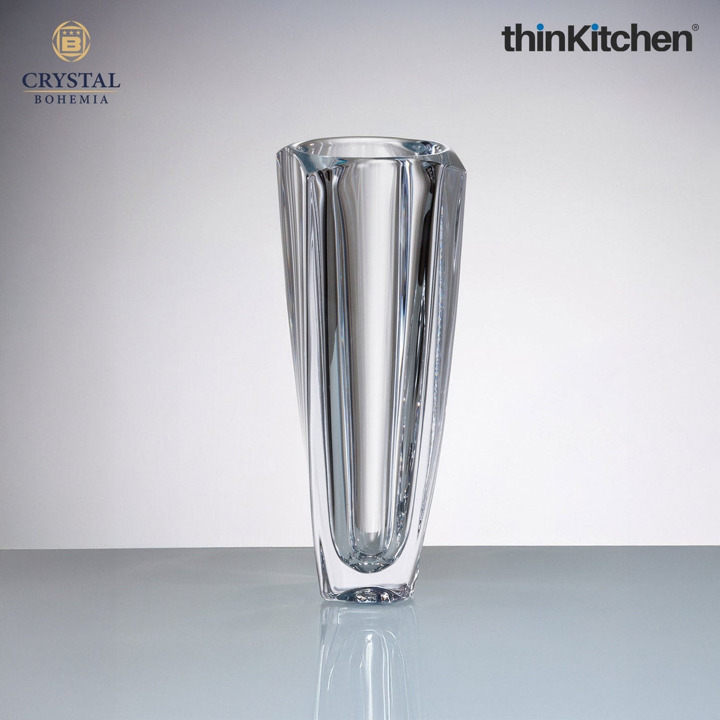 Crystal Bohemia AREZZO Premium International Glass Vase, 33 cm | Luxury Czech Crystalware | Elegant Home Décor Accent | Made in Czech Republic