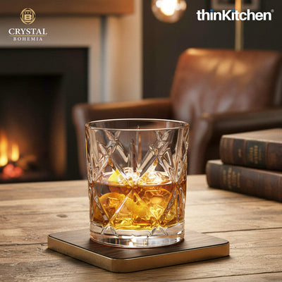 Crystal Bohemia 6 x 320ml Premium Double Old Fashioned Whisky Glass Set for Whisky, Scotch, Bourbon | YORK Series